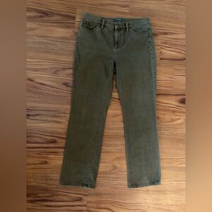 Ladies Lauren Ralph Lauren Olive Green Denim Jeans Sz 10